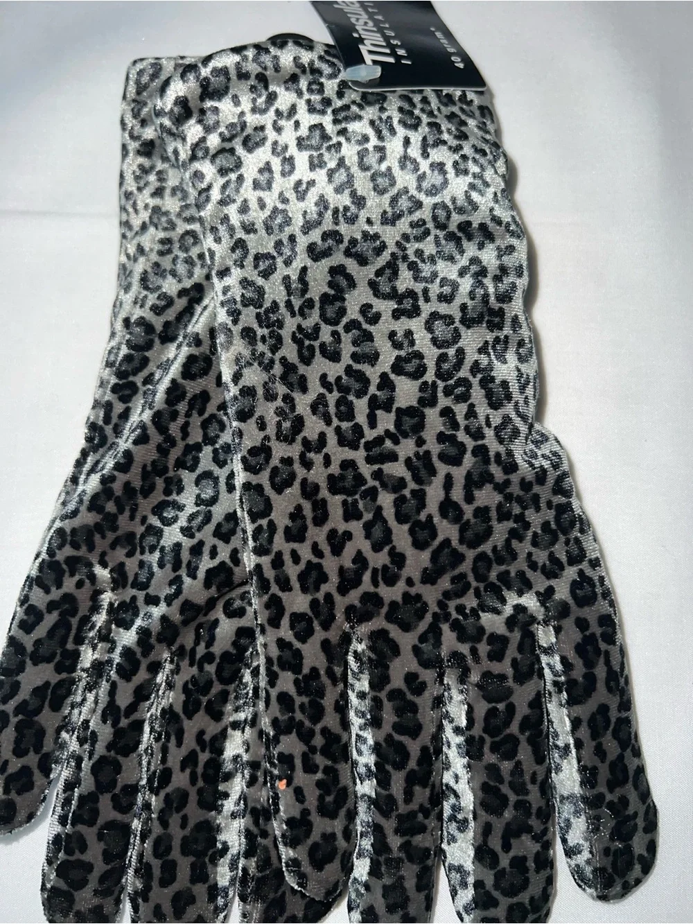 3M Thinsulate Leopard Print Gloves - Black and Tan
